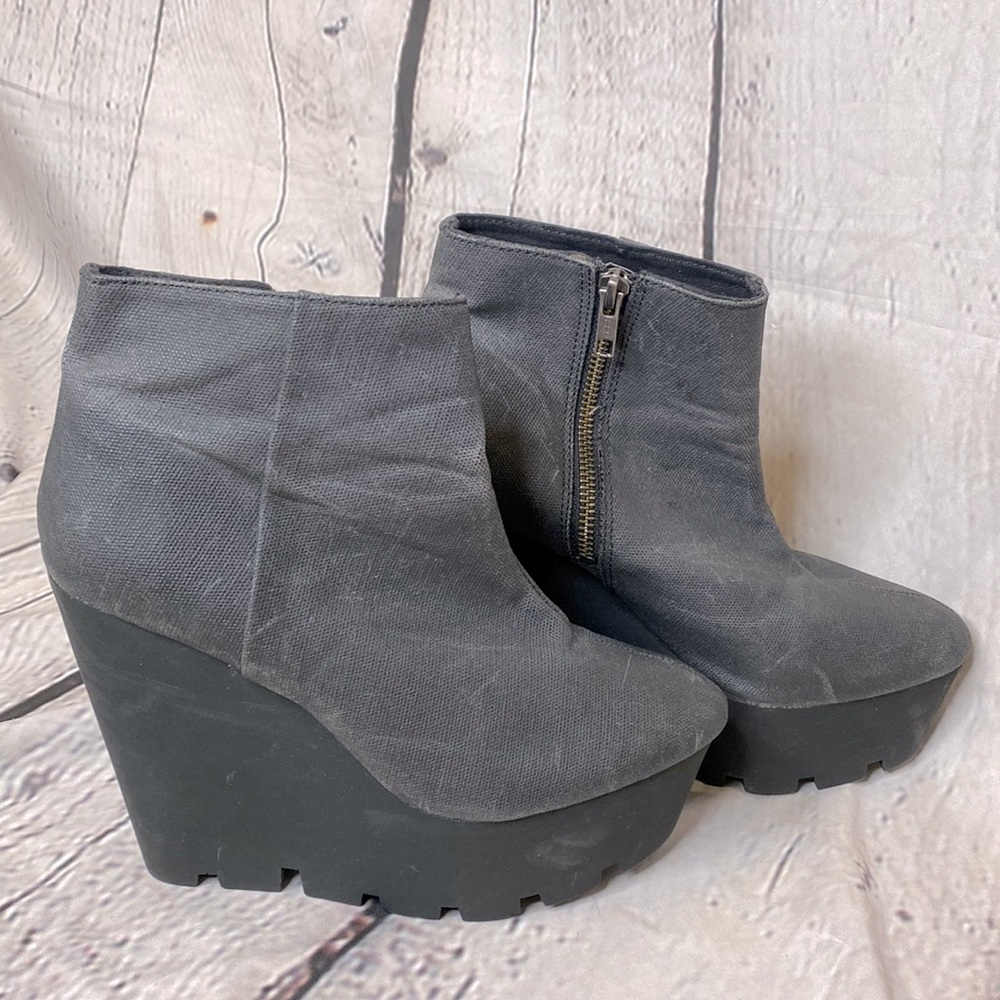 Cheap Monday Black Canvas Platform Ankle Bootie Size 8